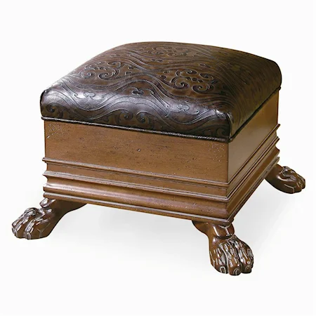 Carved Lion's Paws Designed Ottoman